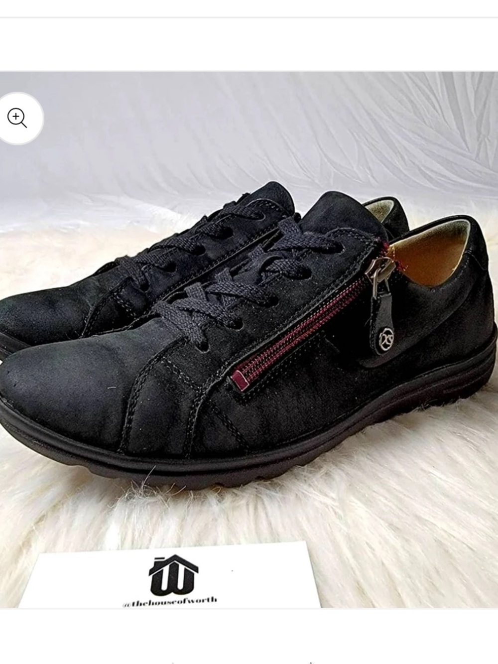 Hartjes Black Suede Casual Lace-Up Sneakers with Side Zip